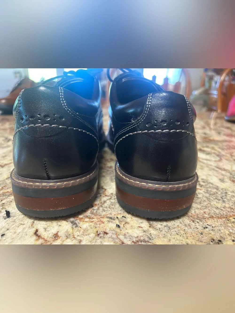 NWT Nunn Bush Comfort Gel Men's 10.5 Black Leather Lace-Up Dress Oxfords Shoes